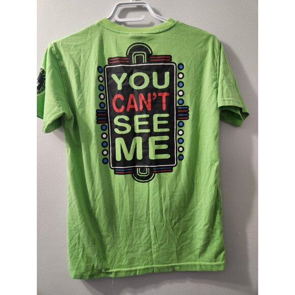 WWE Authentic Wear T-Shirt Green Small Never Give Up Pre-Owned - Picture 4 of 8